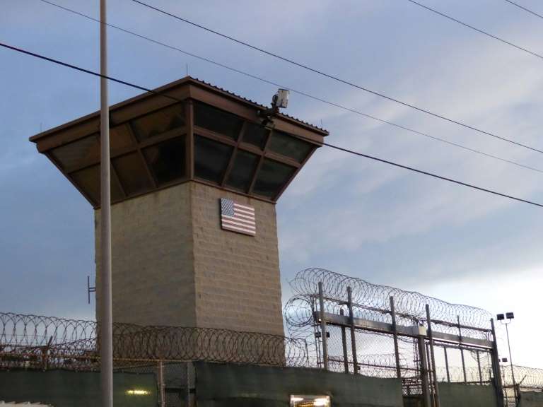 La entrada principal de la crcel de Guantnamo, en una foto del 16 de octubre de 2018