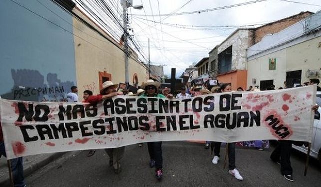 Protesta contra la impunidad y los asesinatos de campesinos en Honduras 