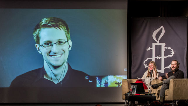 Snowden participando en un acto de Amnistía Internacional en Londres © Rudi Netto