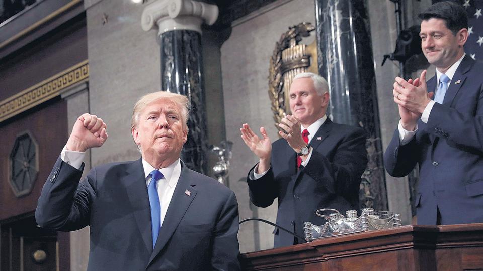 Trump dio su primer discurso sobre el Estado de la Unin la noche del martes.