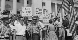 Central High School, Little Rock Arkansas, 1957 – Racist Mob Rallies for White Supremacy and Segregation